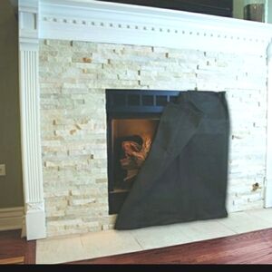 Plow & Hearth Large Black Firescreen Blanket 48"W x 36"H NWOT